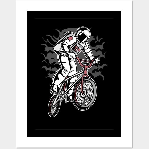 Astronaut Bike Wall Art by dblvnk